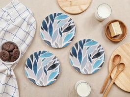 Hermia Juego de Platos de Postre Multi Leaf de 6 Piezas en Porcelana Multicolor